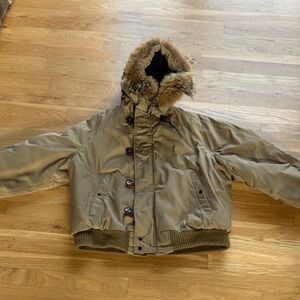 Vintage Golden Fleece Mens 48 Parka Tan Fur Trim Hood Military Spiewak N3B CLEAN